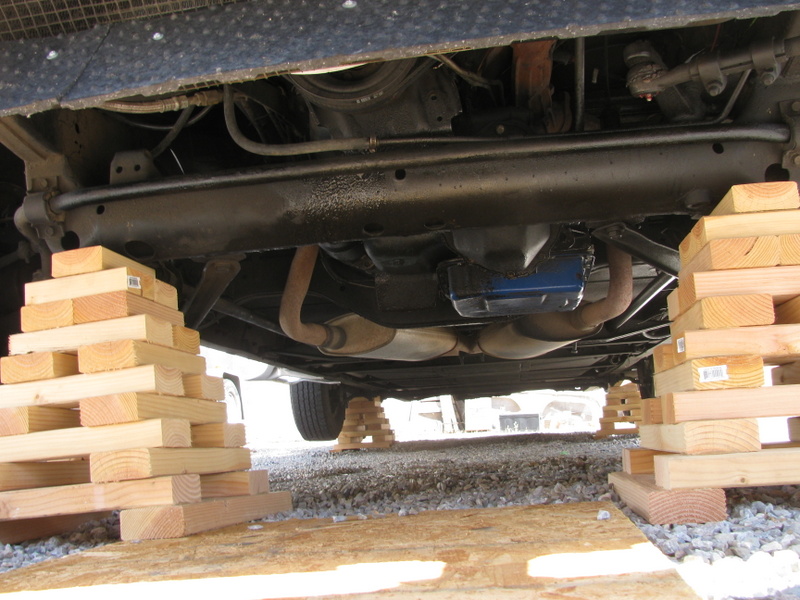 Using my new 12000 pound wooden jack stands