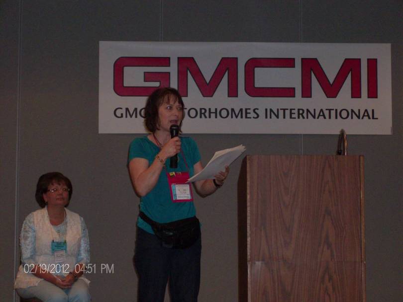 Teri Announcing the Geocache Winners