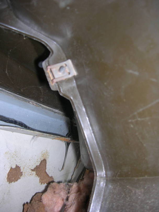 Looking from glove compartment, back of upper attach screw