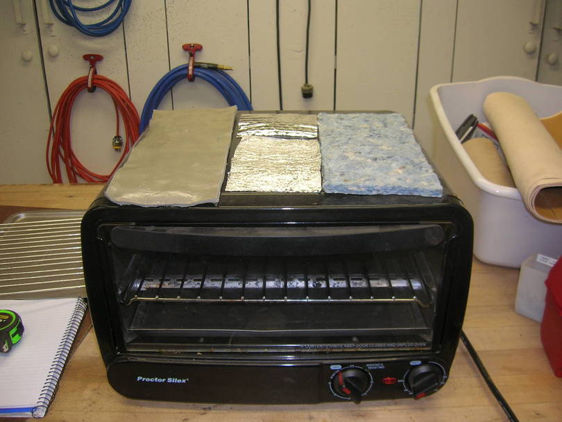 4 samples on top of oven