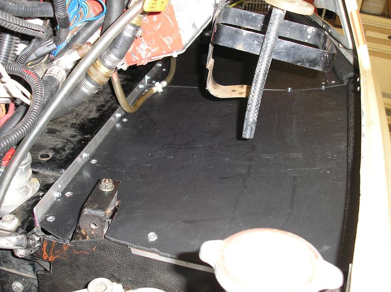 New duct top from passenger hood; reservoir &amp; overflow tank not mounted