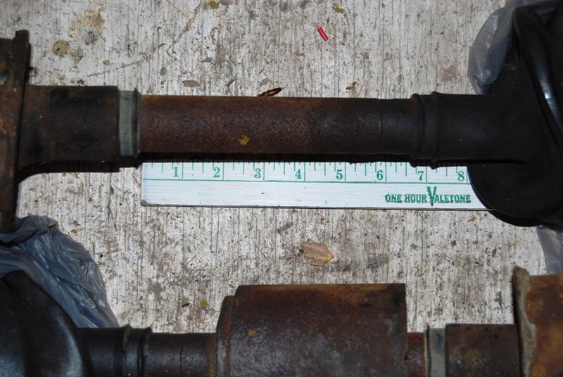 Drive axles from UV520 closeup