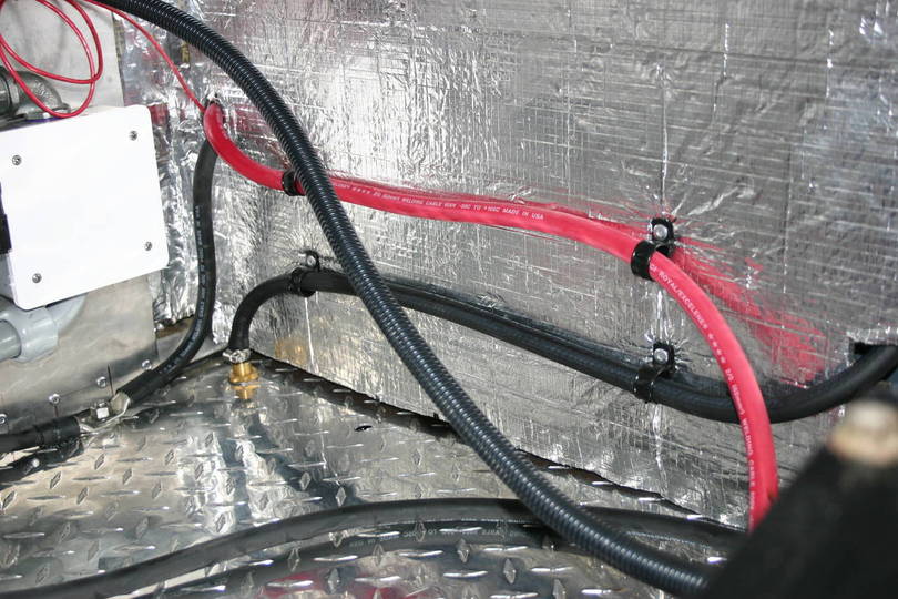 Battery cables and fuel line