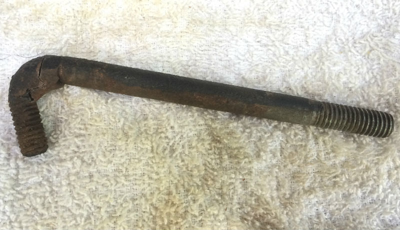 welded and broken tank hanger