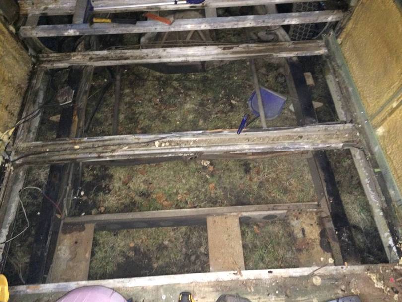 Getting the old floor out
