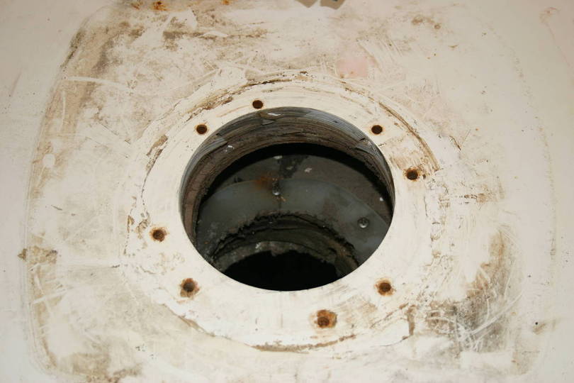 Toilet flange removed