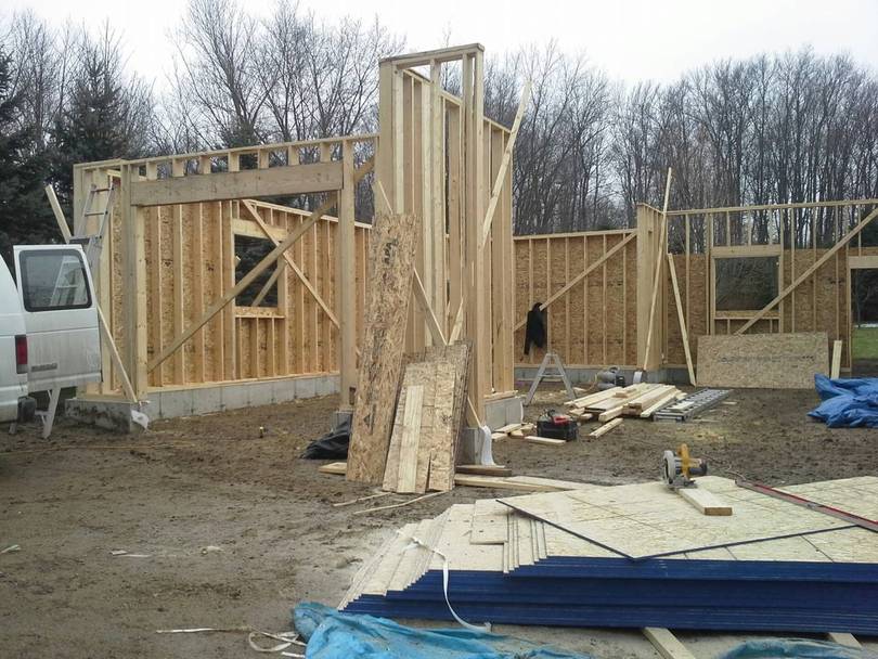 Walls going up