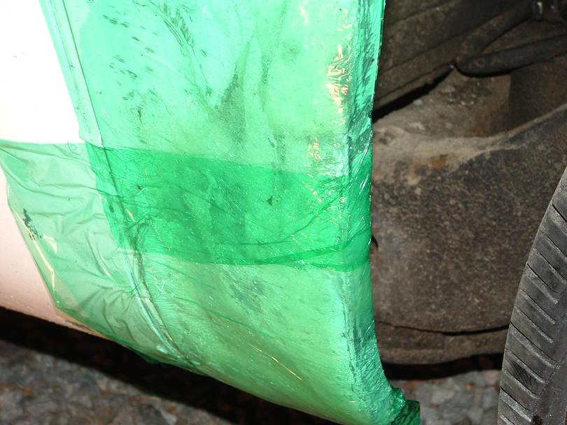 Epoxied with fiberglass mat