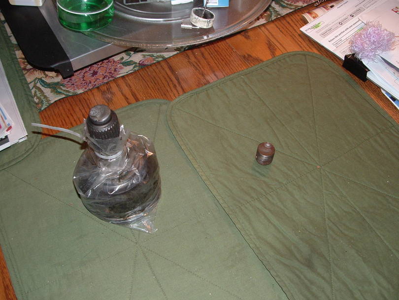 axle outer end and broken off tip