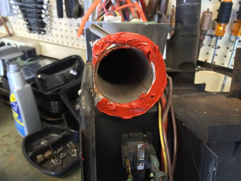 the port needs to be sealed to the fan assembly. I used high temp silicone