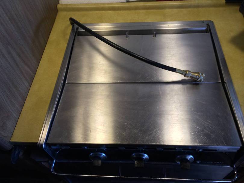 here it is pulled out just enough if I place the heater on the stove top