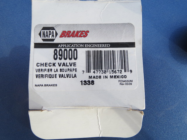 Vacuum Power brake booster check valve
