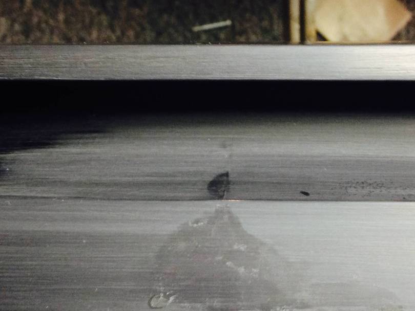 Close up of the repaired 3/4" square area