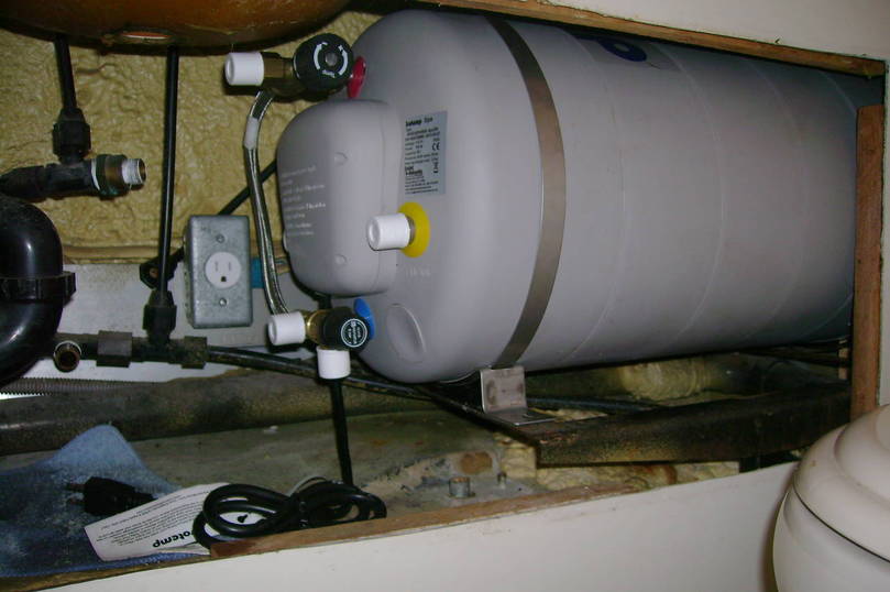Installing Isotemp water heater.