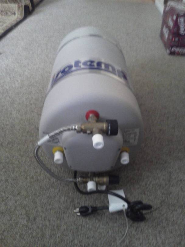 Installing Isotemp water heater.