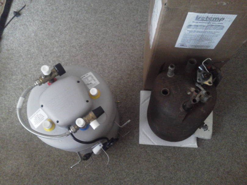 Installing Isotemp water heater.