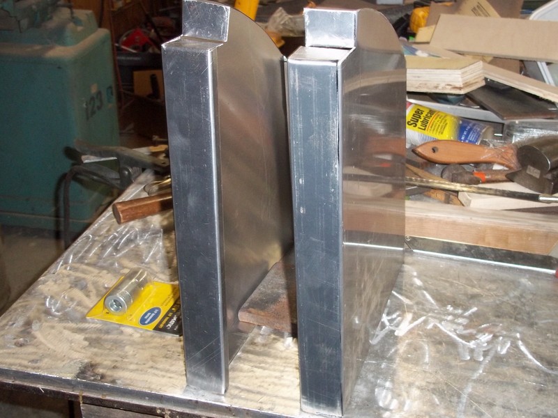 Aluminum cabinets being built.