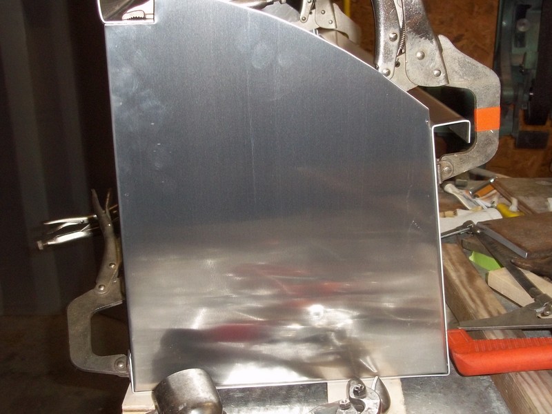 Aluminum cabinets being built.