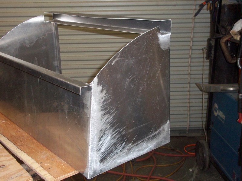 Aluminum cabinets being built.