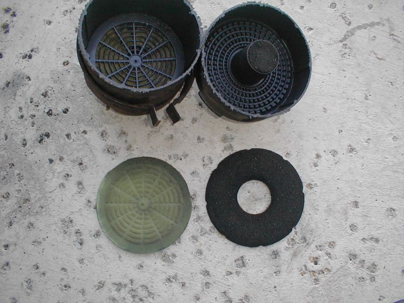 Cut apart showing the screens and diffusers