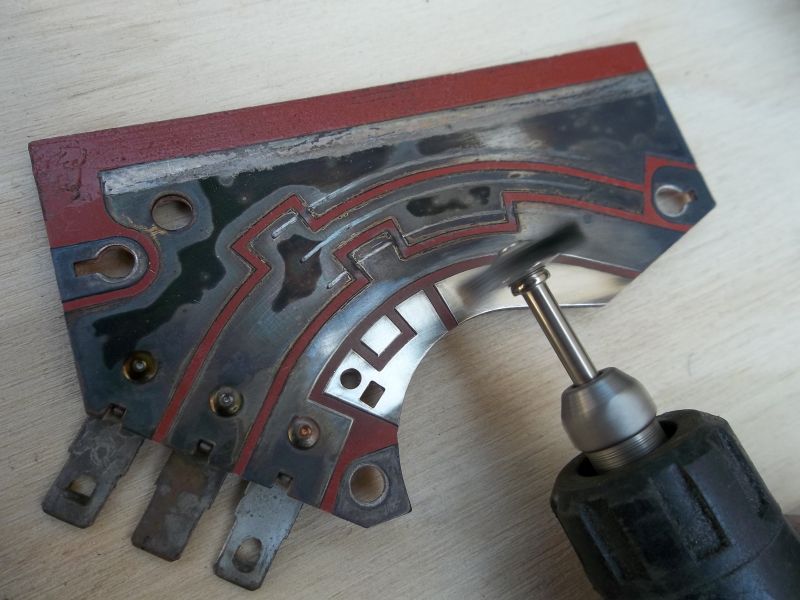 Dremel Rotary Tool and wire brush cleans traces