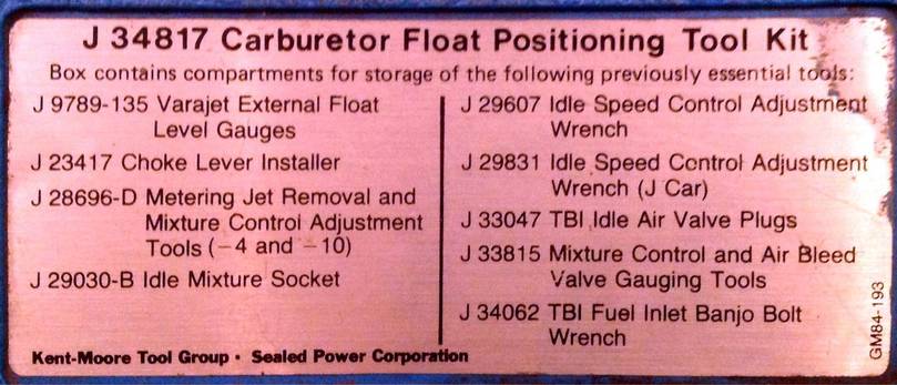 Carb Float Tool