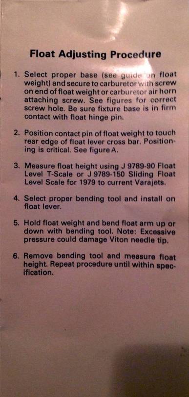 Carb Float Tool