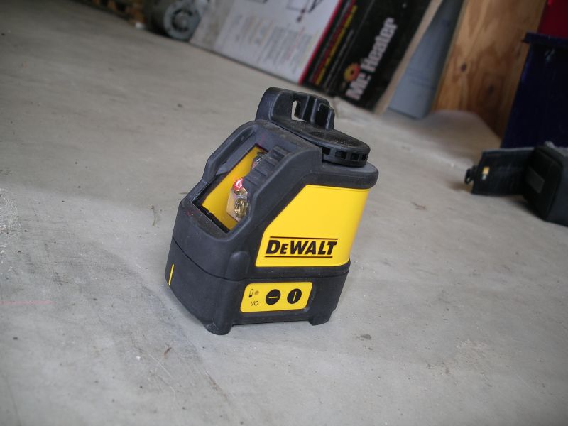 measuring caster with a laser level