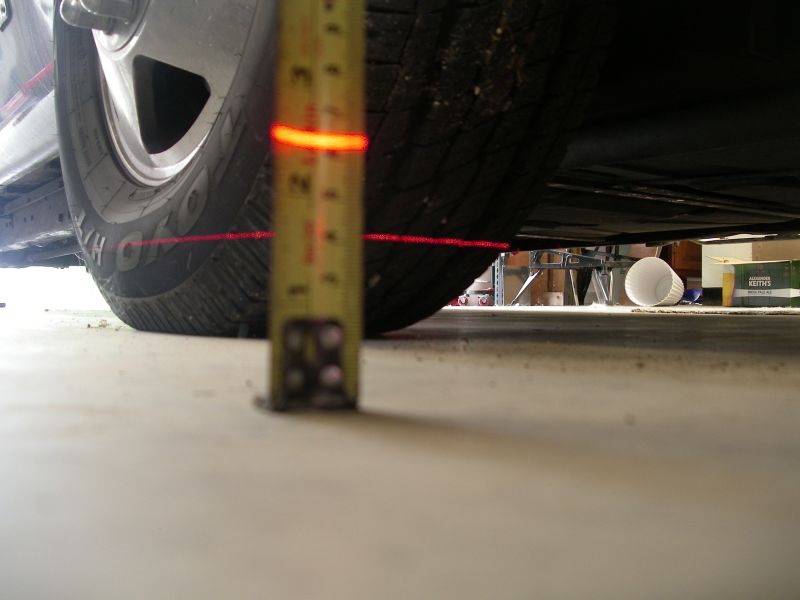 measureing caster with a laser level