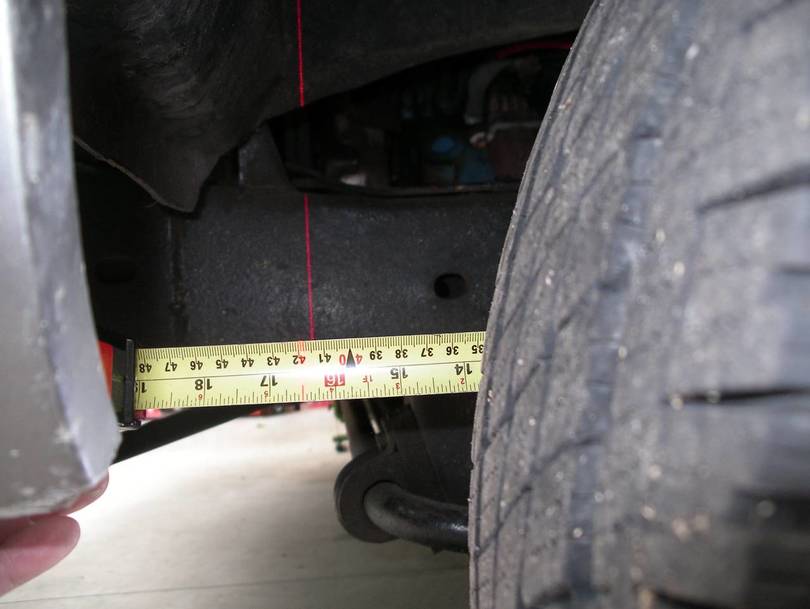 measureing caster with a laser level