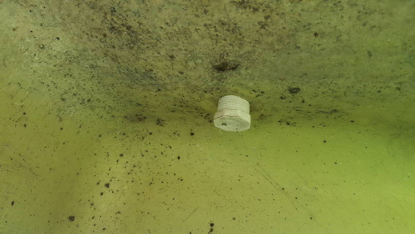 Plug in water heater drain port