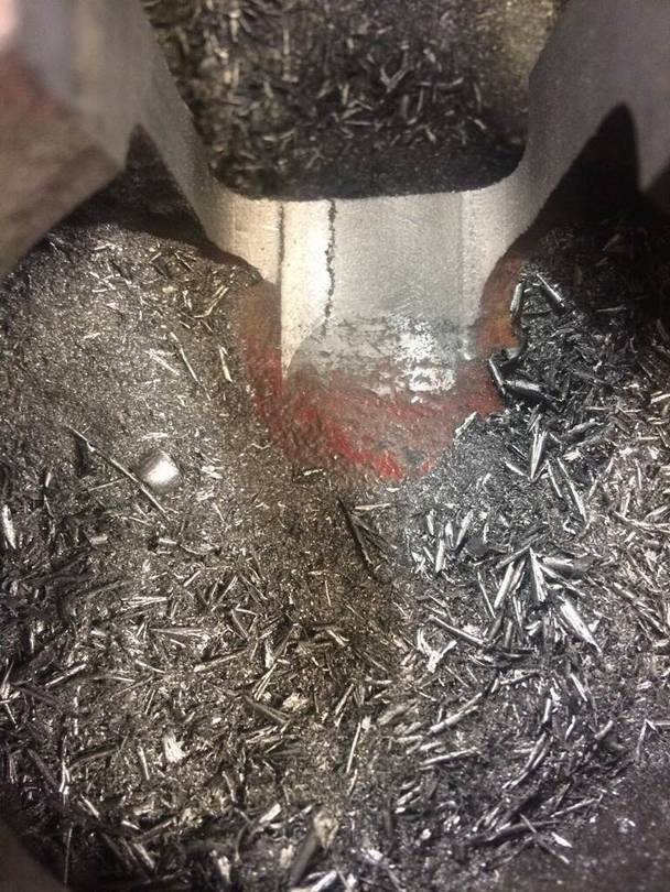 milling down to crack on floor of intake