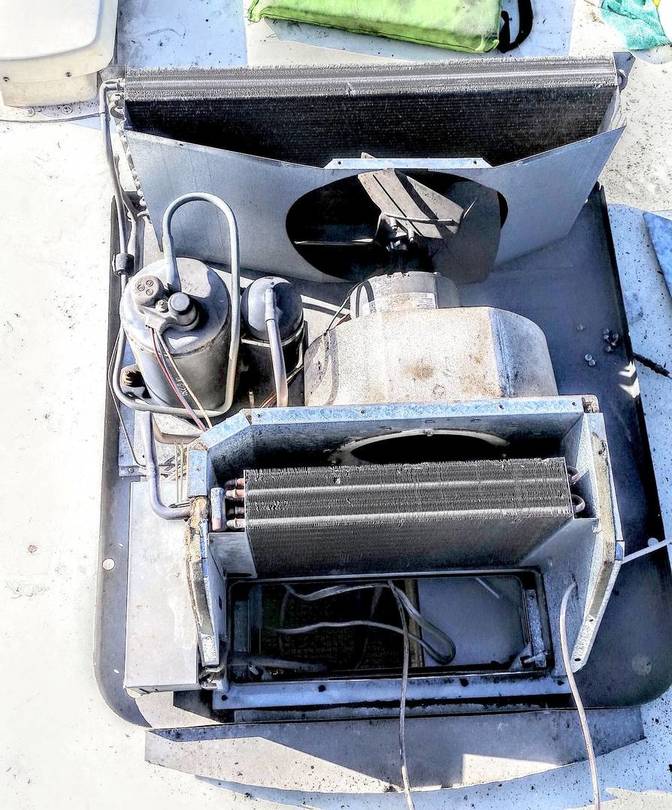 AC with coils exposed