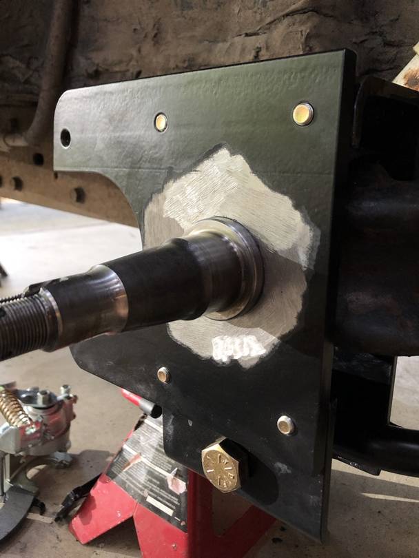 Clearancing the front of the caliper plate