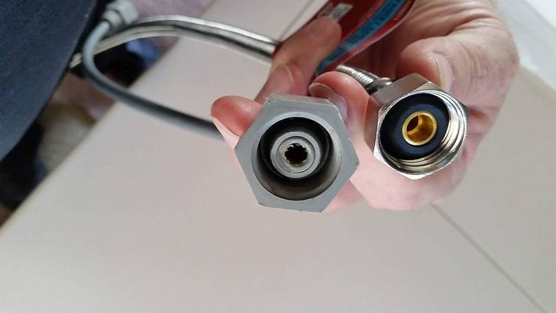 Old and New Water lines with one-half inch fittings