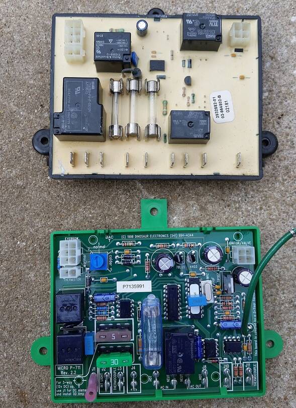 Old Dometic Board and New Dinosaur Board