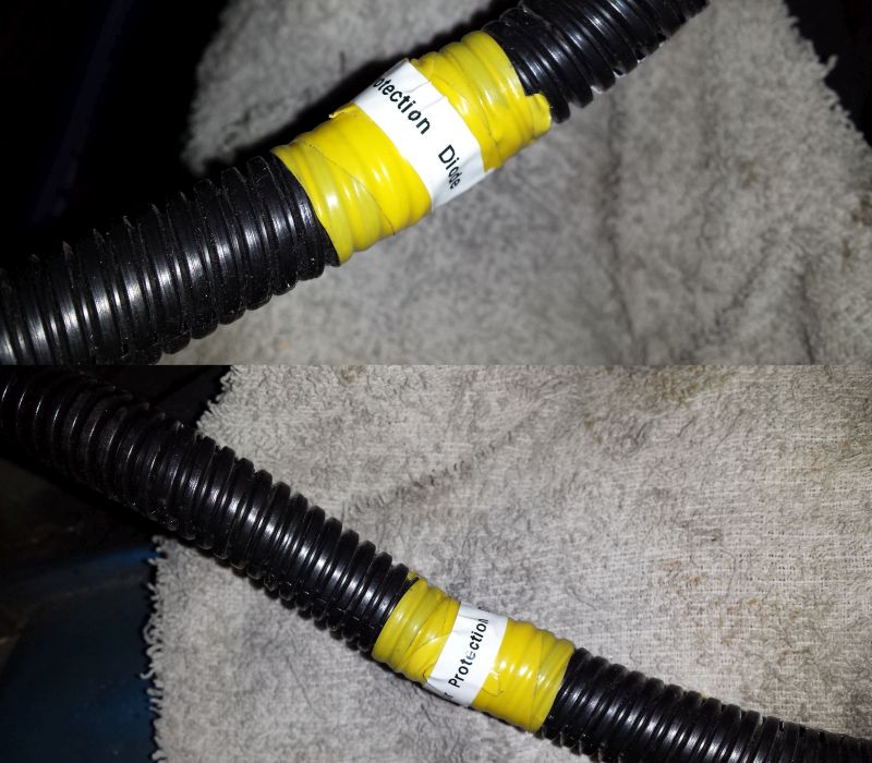 Label  the harness at the diode