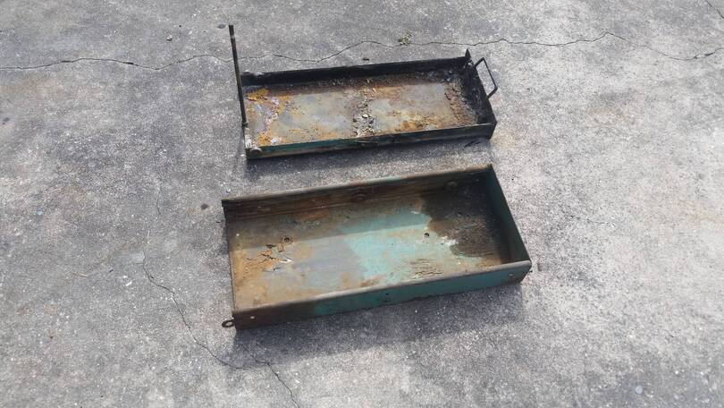 Old Sliding Battery Tray Removed